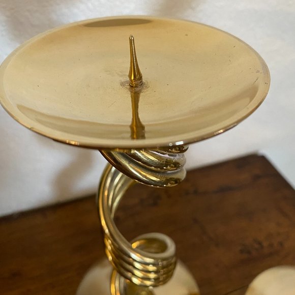 Brass Twisted Candleholders - Picture 5 of 6